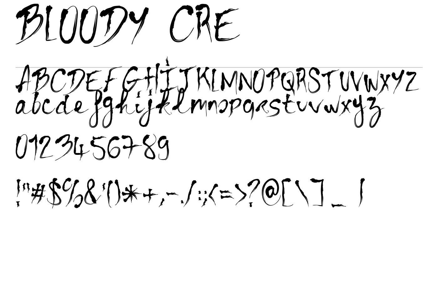 BLOODY CRE Font preview