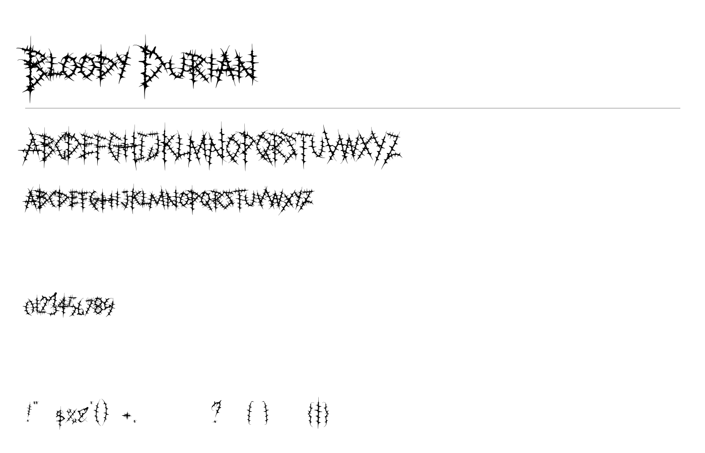 Bloody Durian Font preview