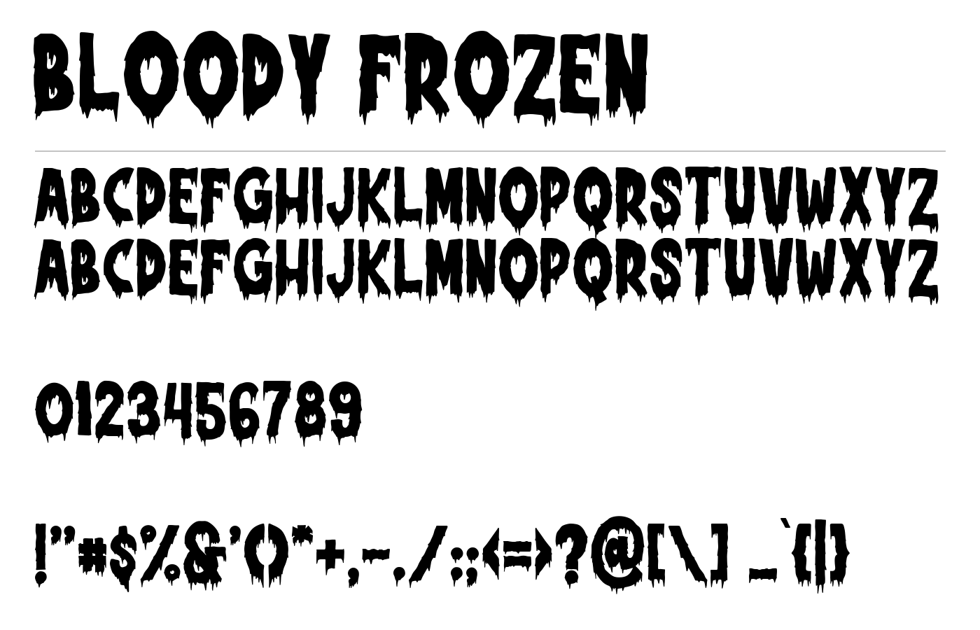 Bloody Frozen Font preview