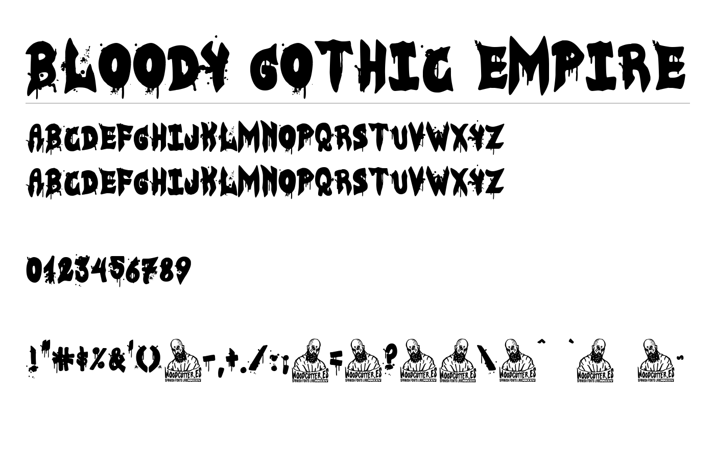 Bloody Gothic Empire Font preview