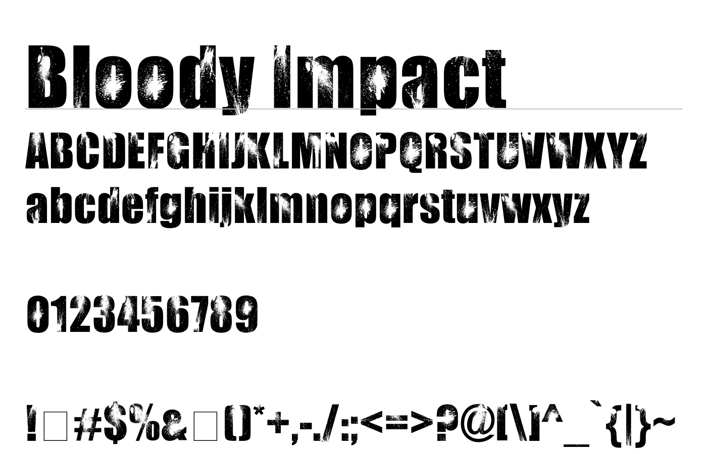 Bloody Impact Font preview
