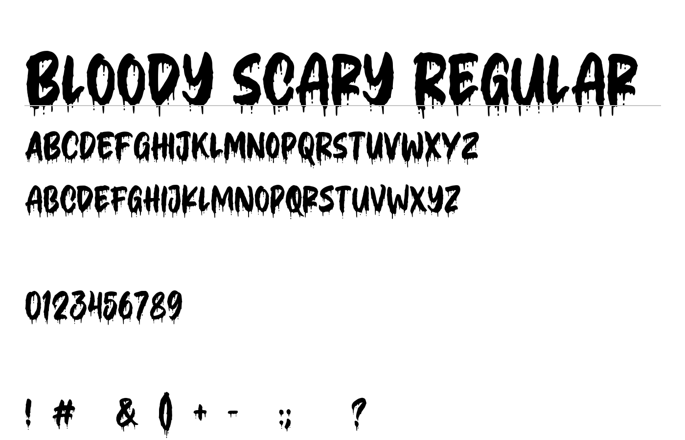 Bloody Scary Font preview