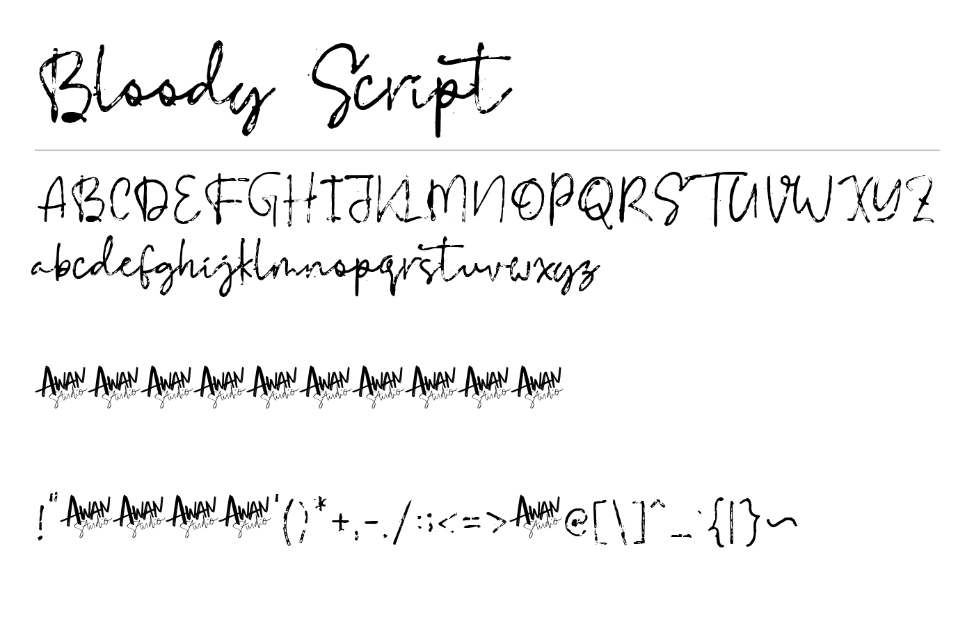 Bloody Script Font preview
