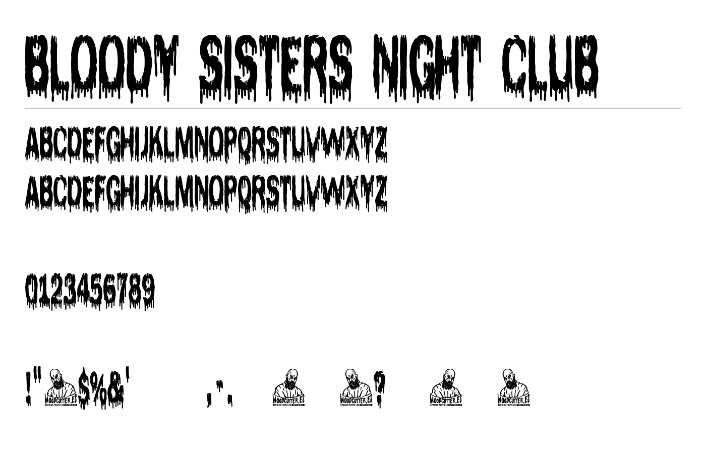 Bloody Sisters Night Club Font preview