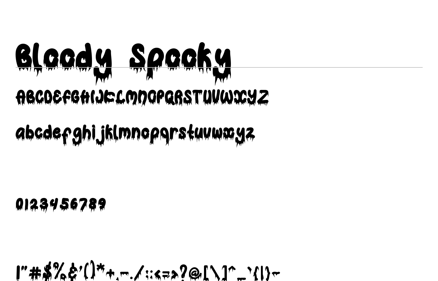 Bloody Spooky Font preview
