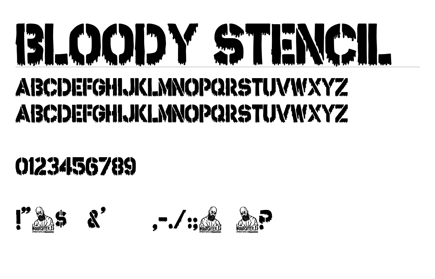 Bloody Stencil Font preview