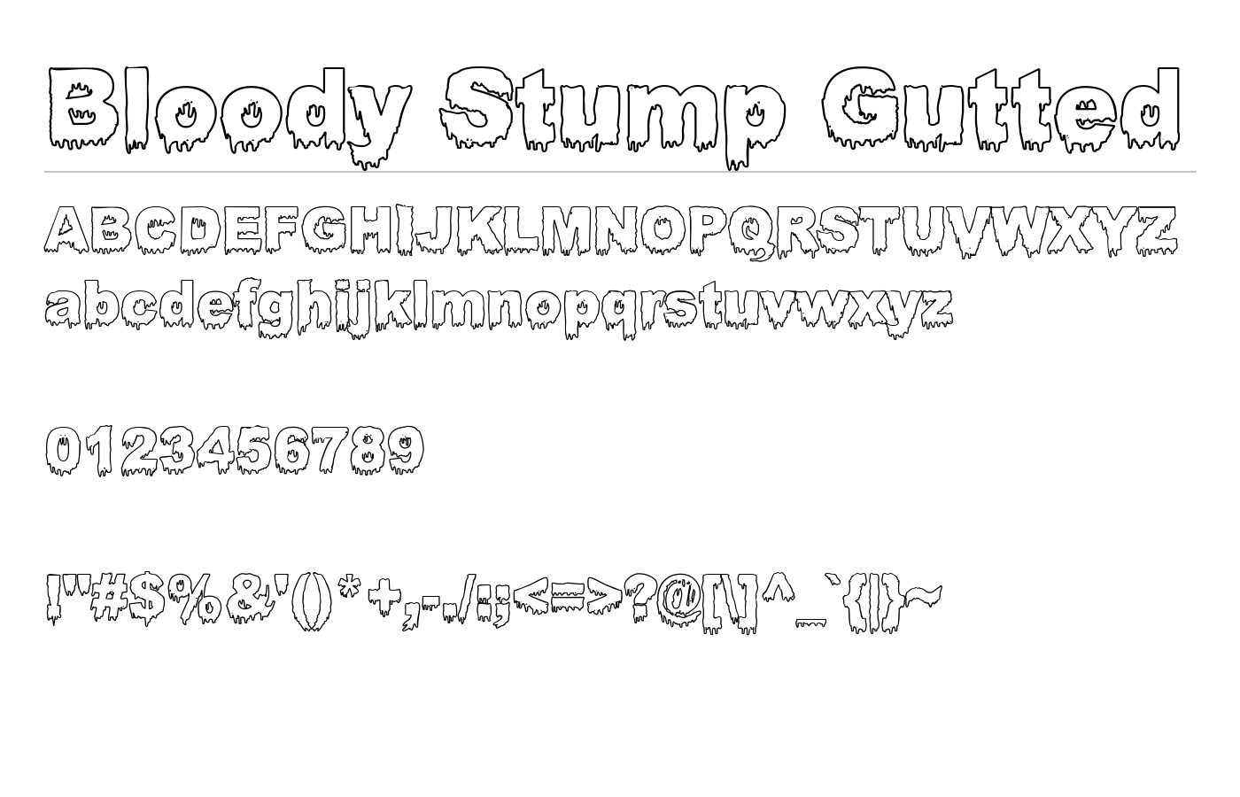 Bloody Stump Gutted Font preview