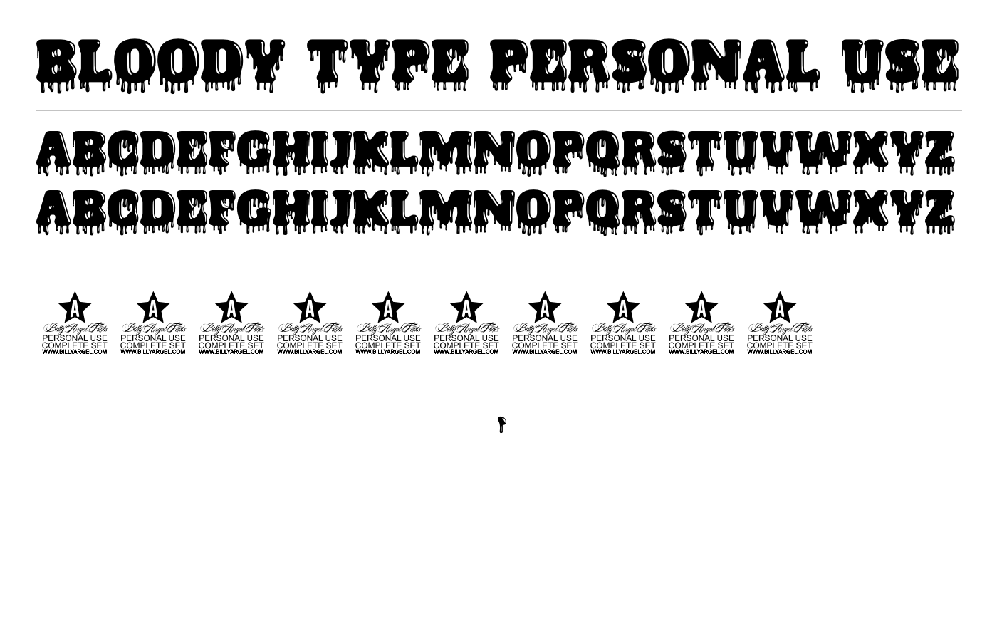 BLOODY TYPE PERSONAL USE Font preview
