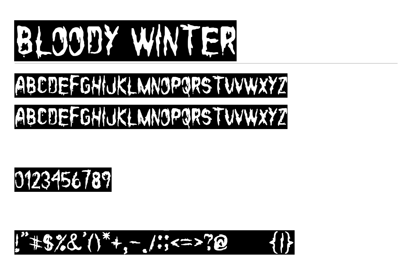 Bloody Winter Font preview