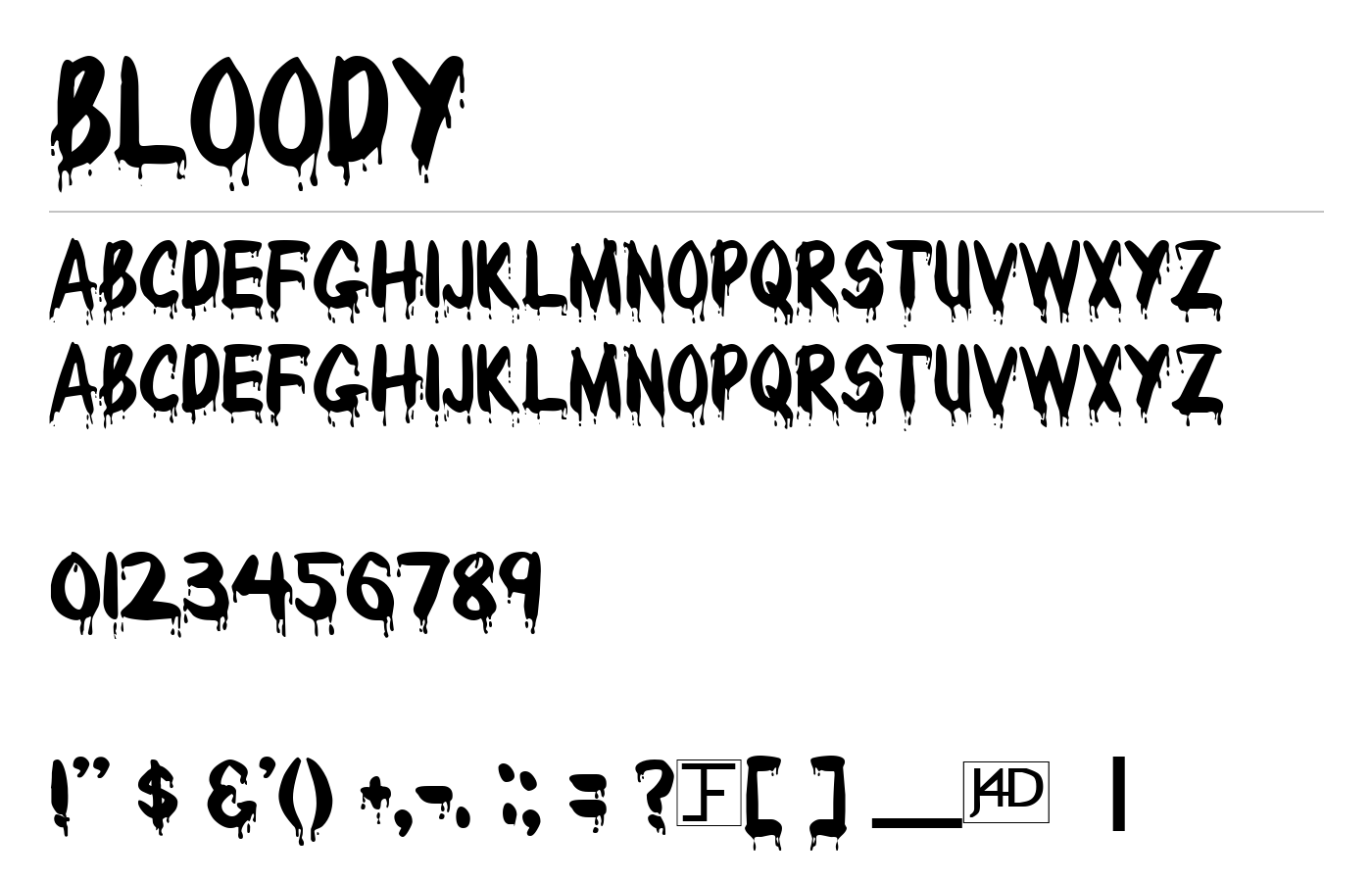 Bloody Font preview