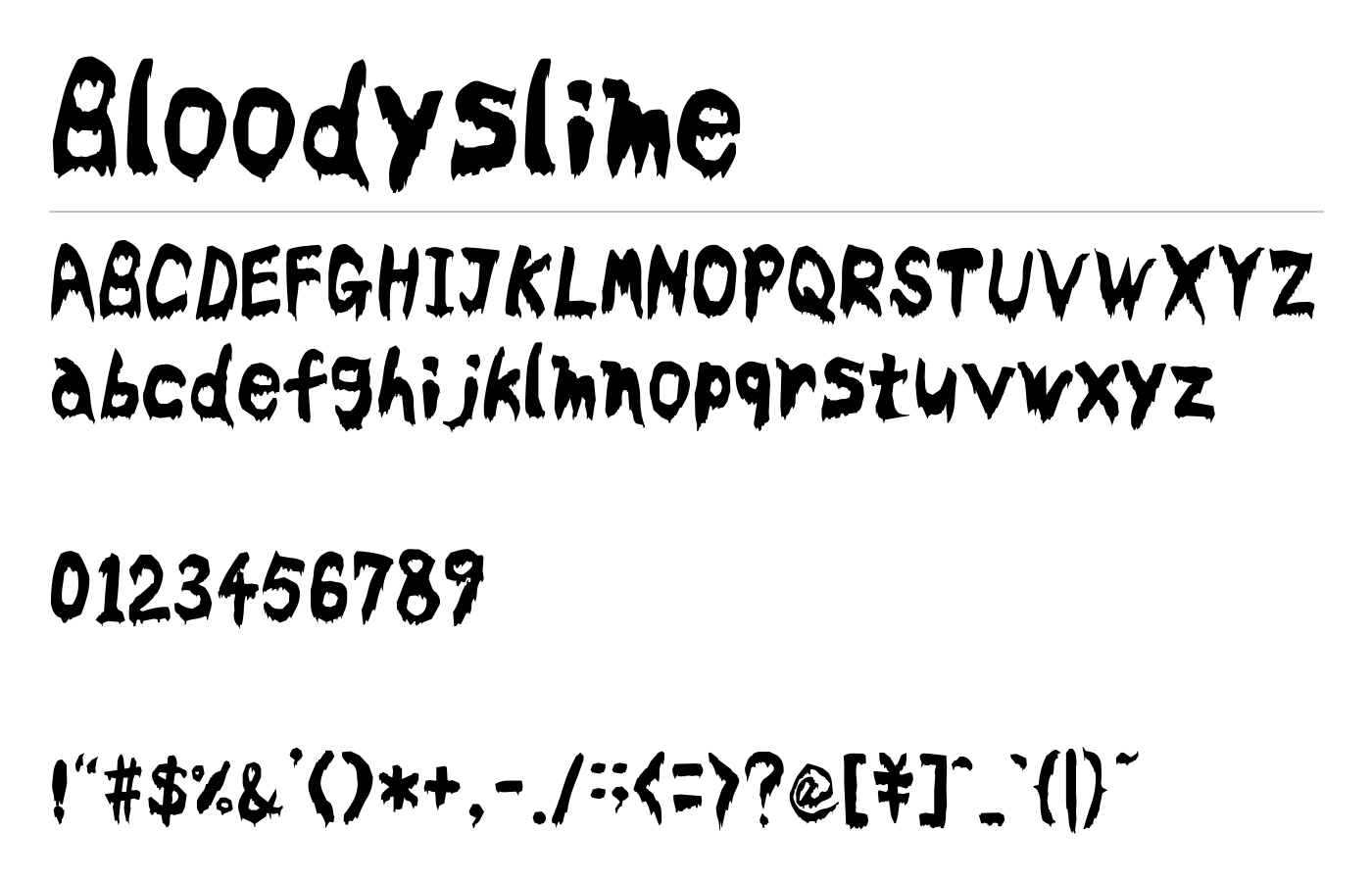 Bloodyslime Font preview