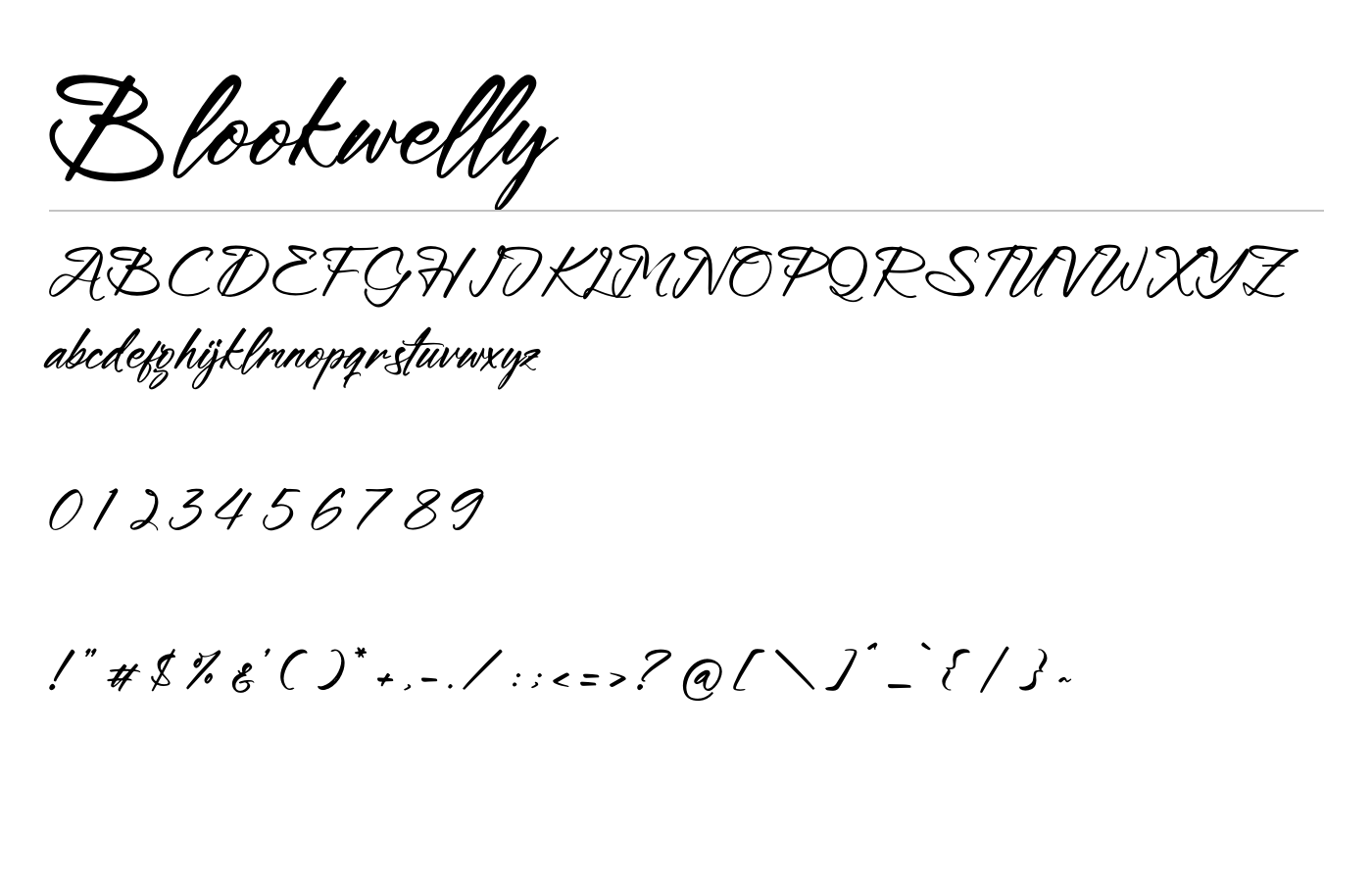 Blookwelly Font preview