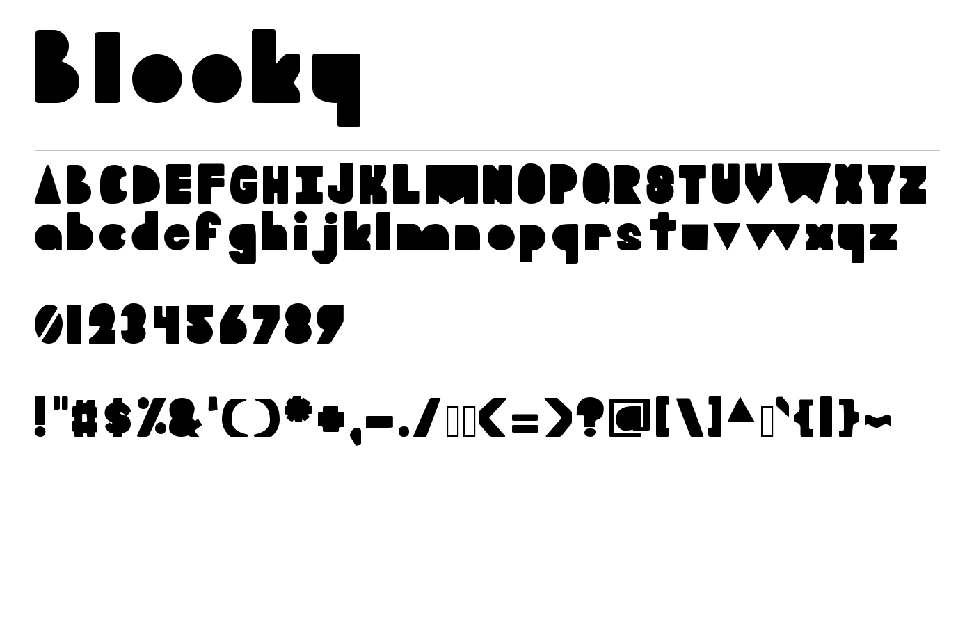Blooky Font preview