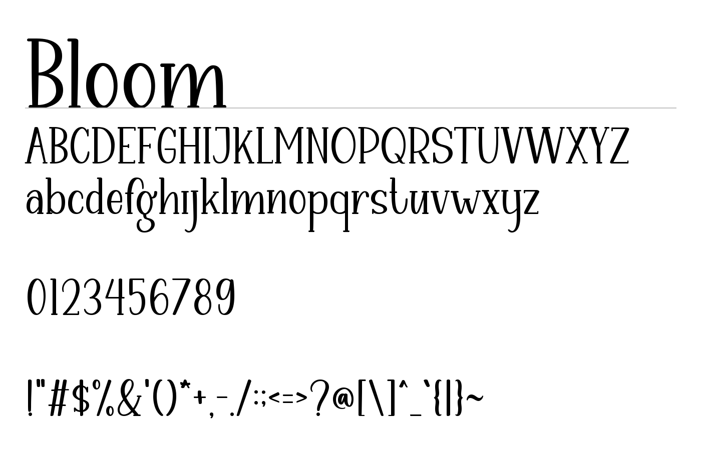 Bloom Font preview