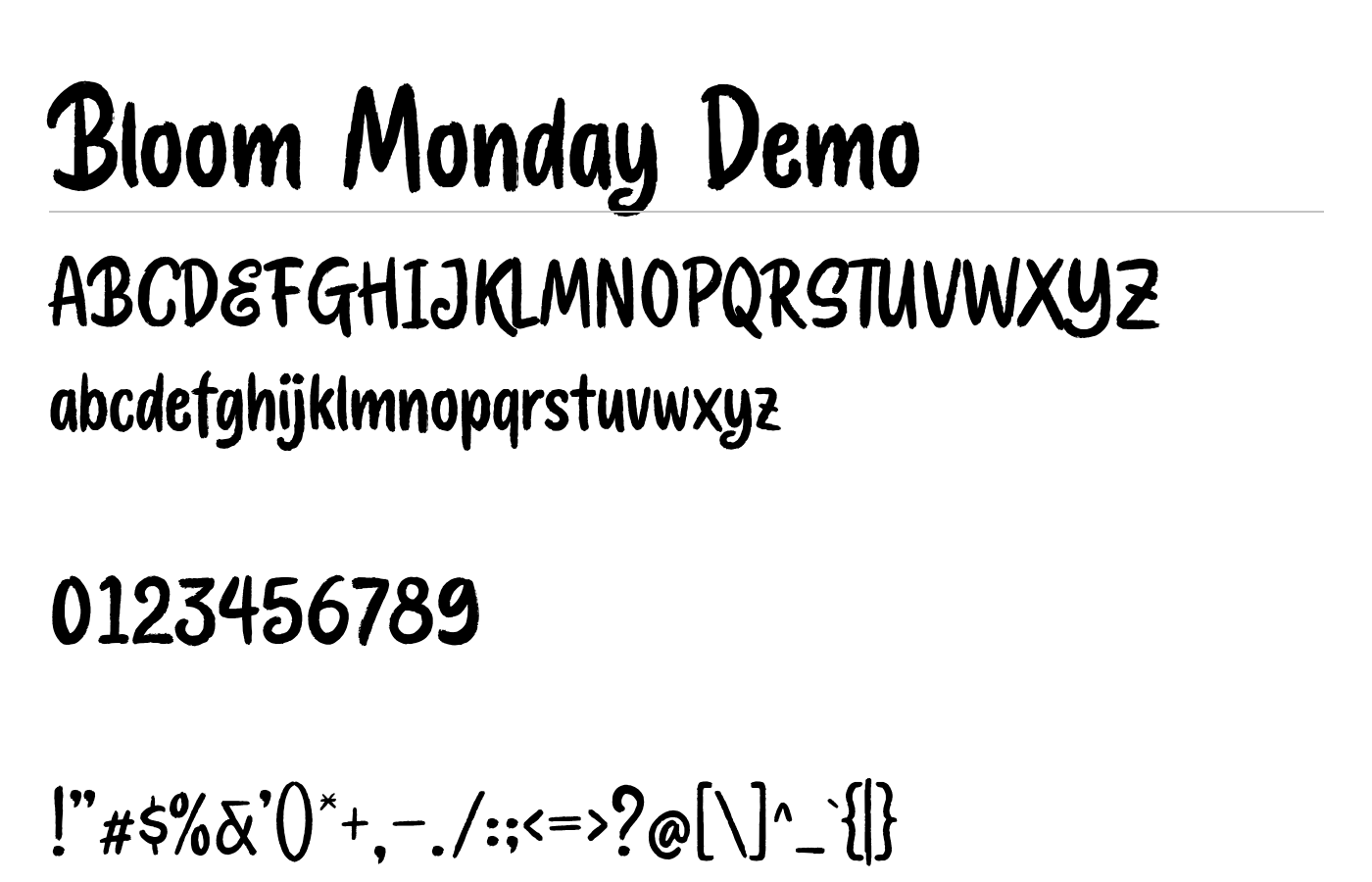 Bloom Monday Demo Font preview