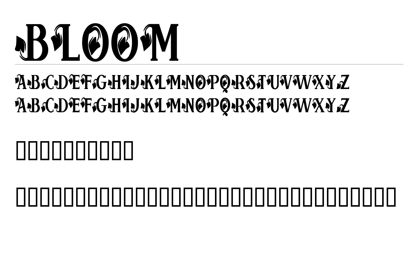 Bloom Font preview