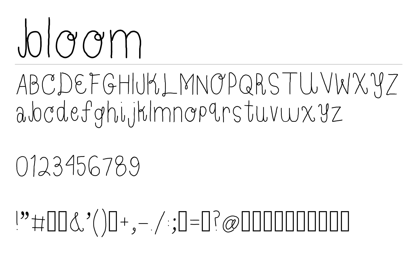 bloom Font preview
