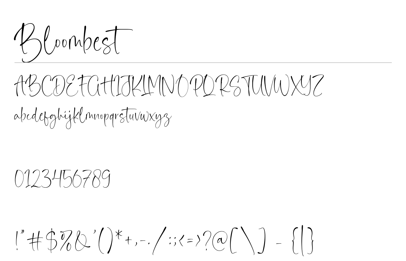 Bloombest Font preview