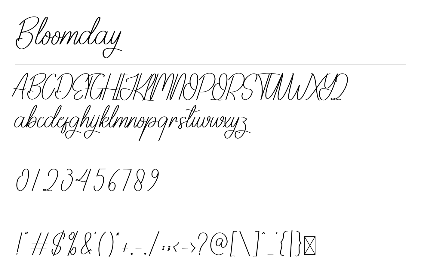 Bloomday Font preview