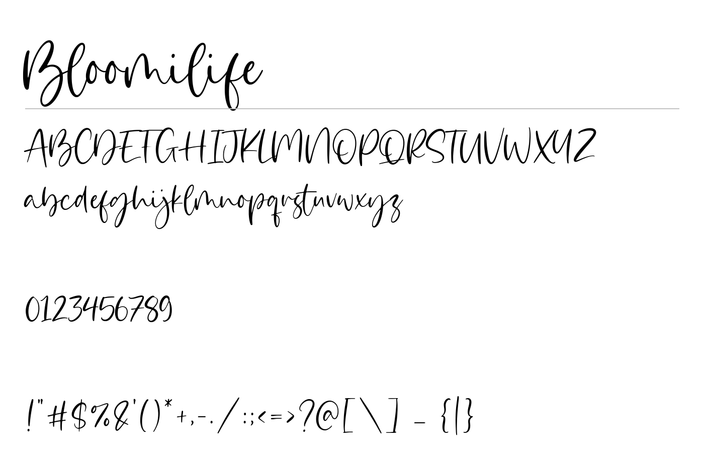 Bloomilife Font preview