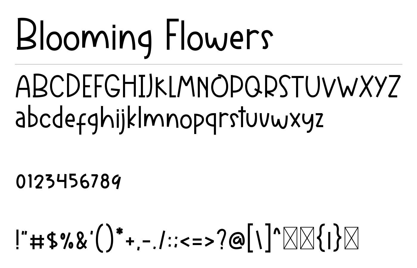 Blooming Flowers Font preview