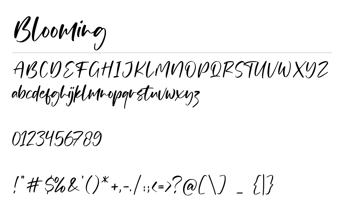 Blooming Font preview