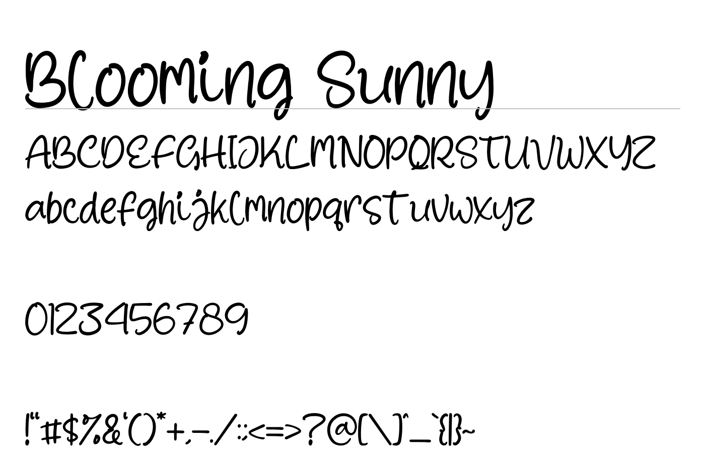 Blooming Sunny Font preview