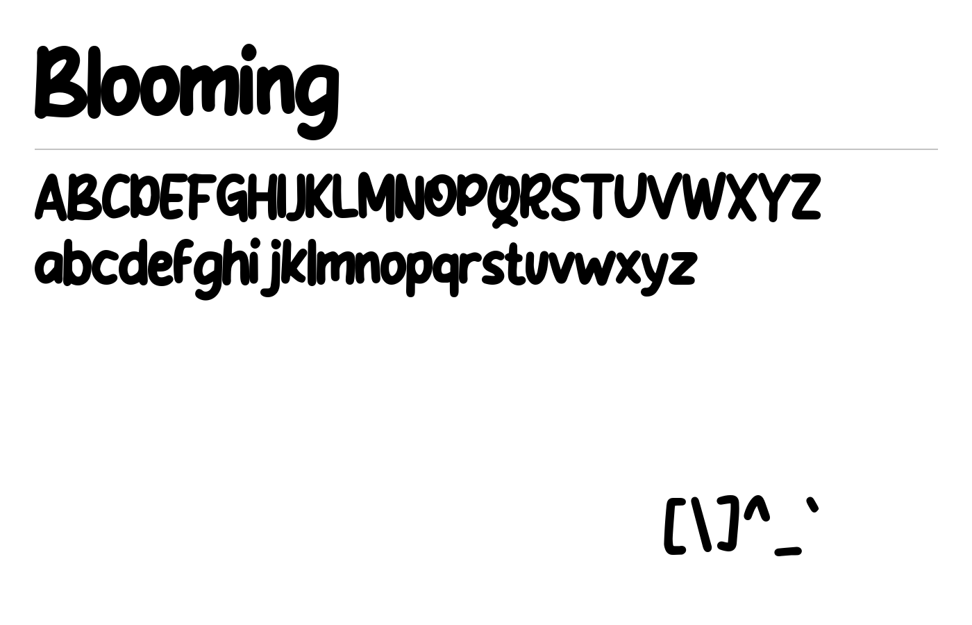 Blooming Font preview
