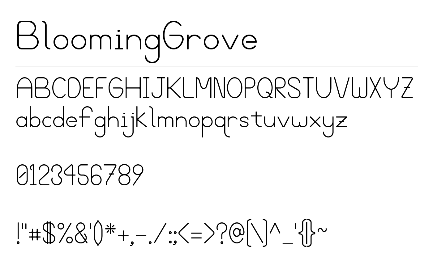 BloomingGrove Font preview