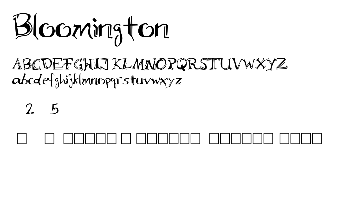 Bloomington Font preview