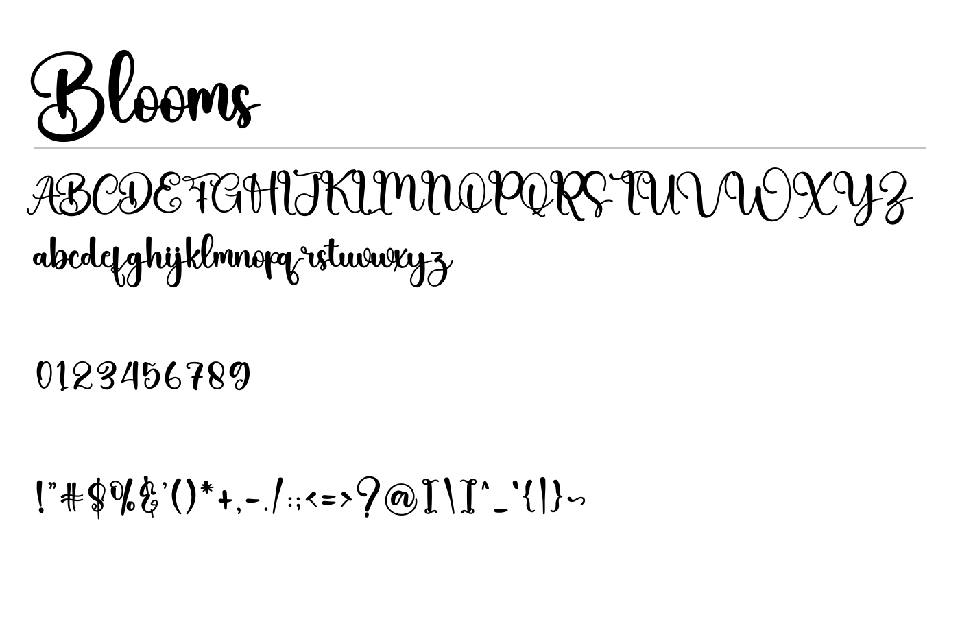 Blooms Font preview