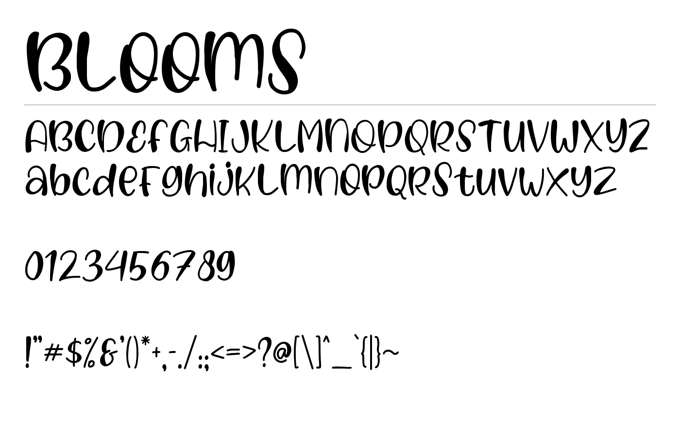 Blooms Font preview