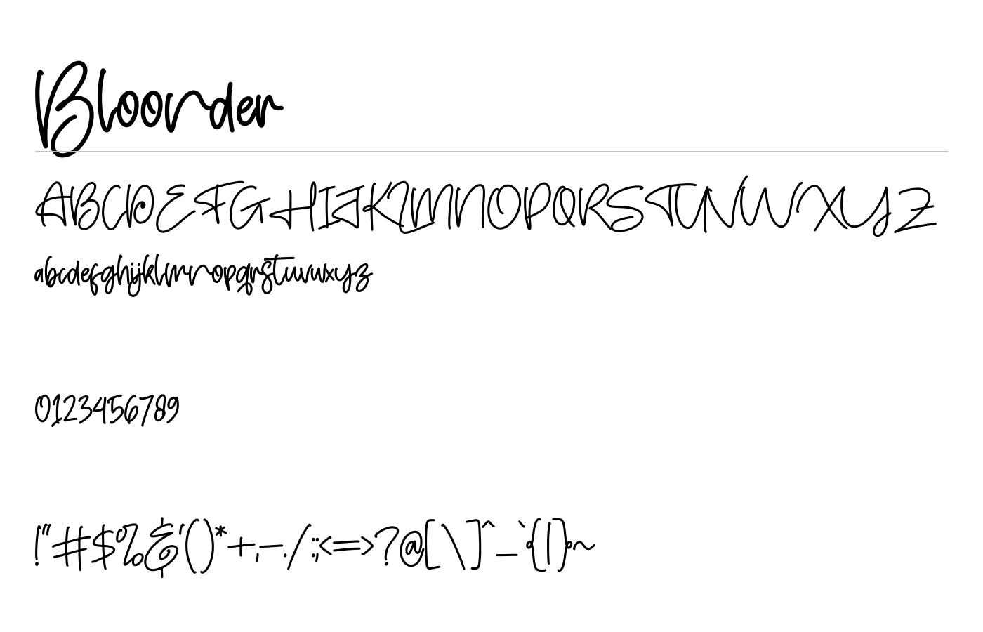 Bloonder Font preview