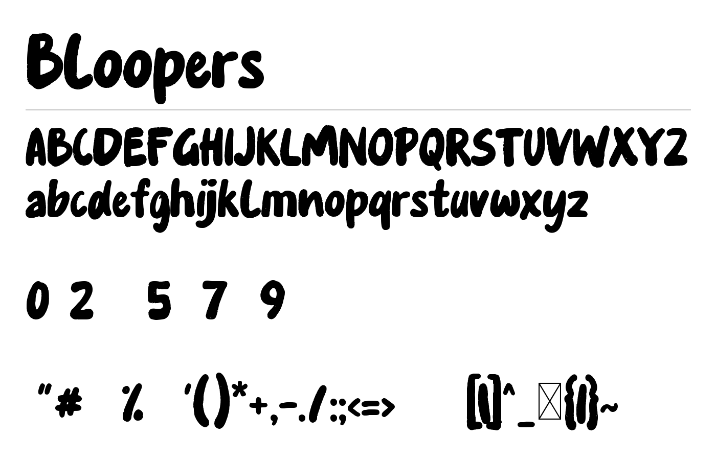 Bloopers Font preview