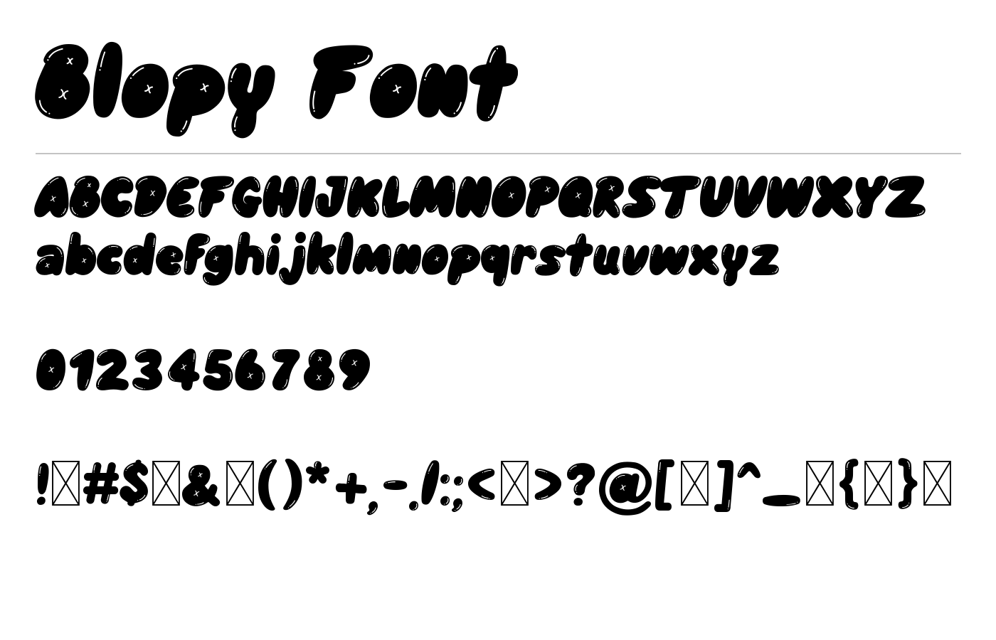 Blopy Font preview