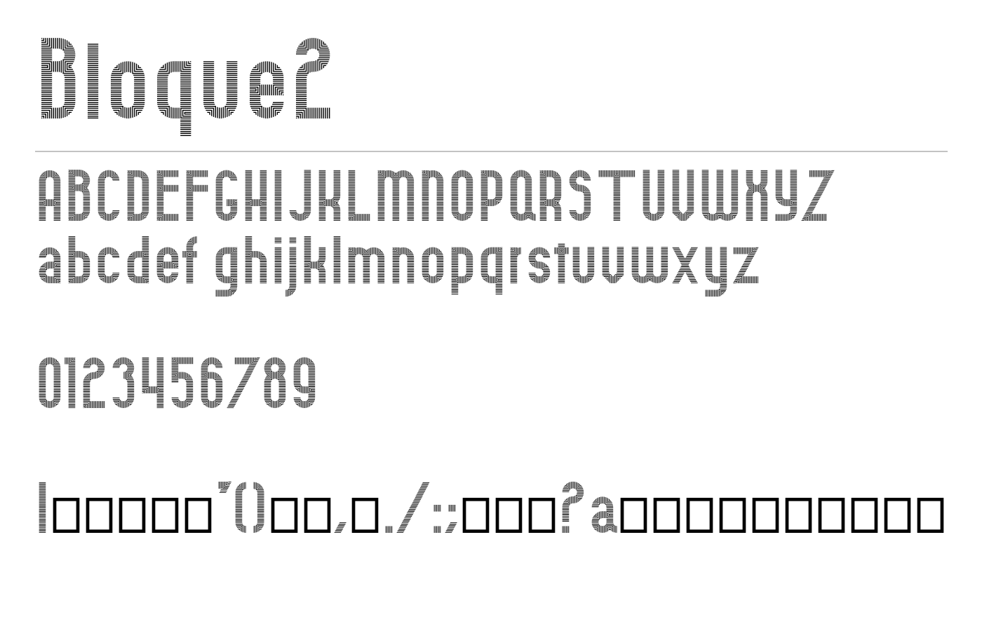 Bloque2 Font preview