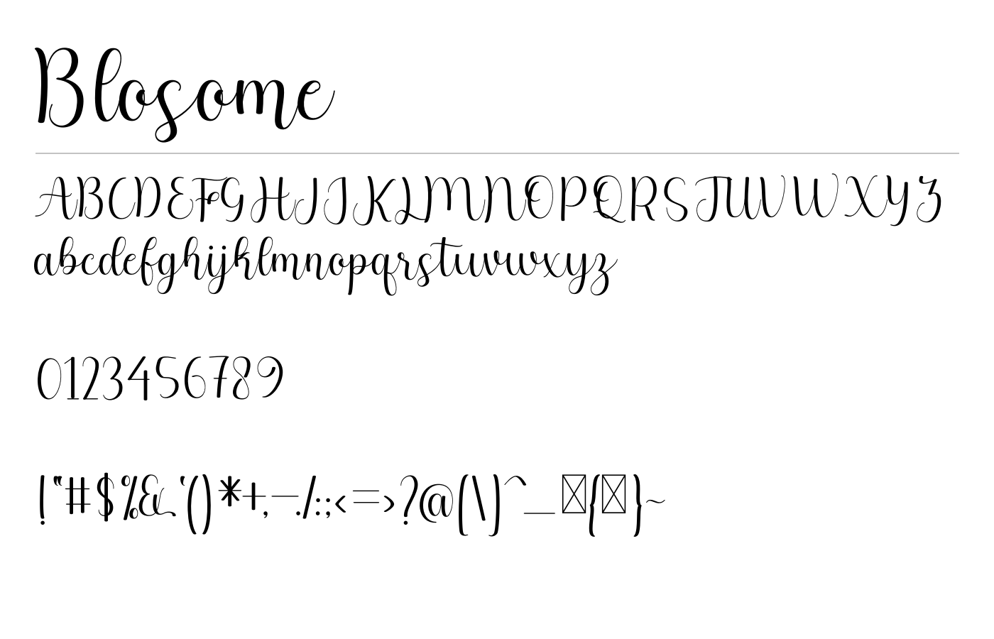 Blosome Font preview