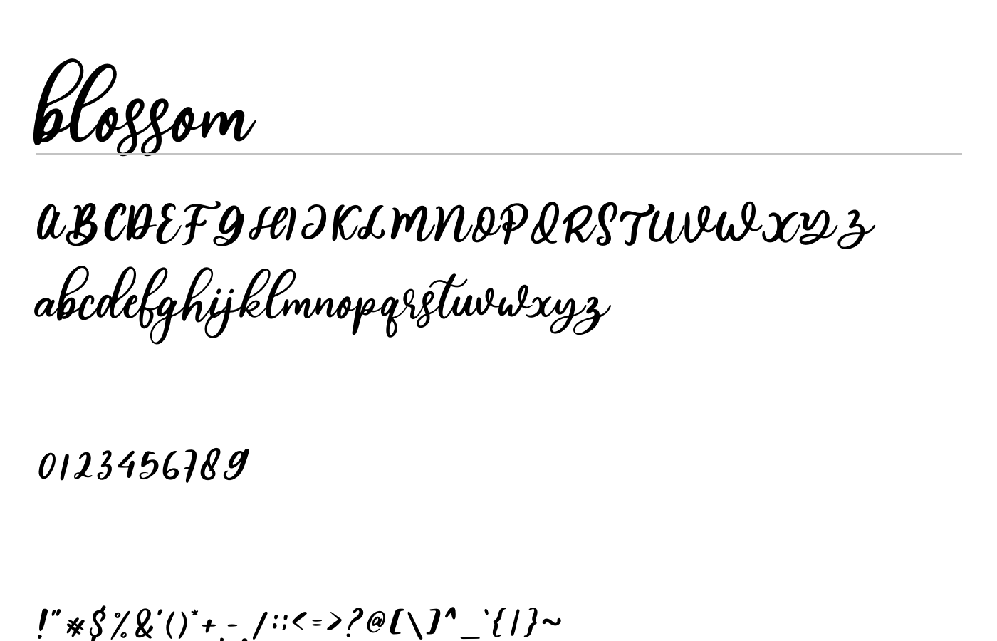 blossom Font preview