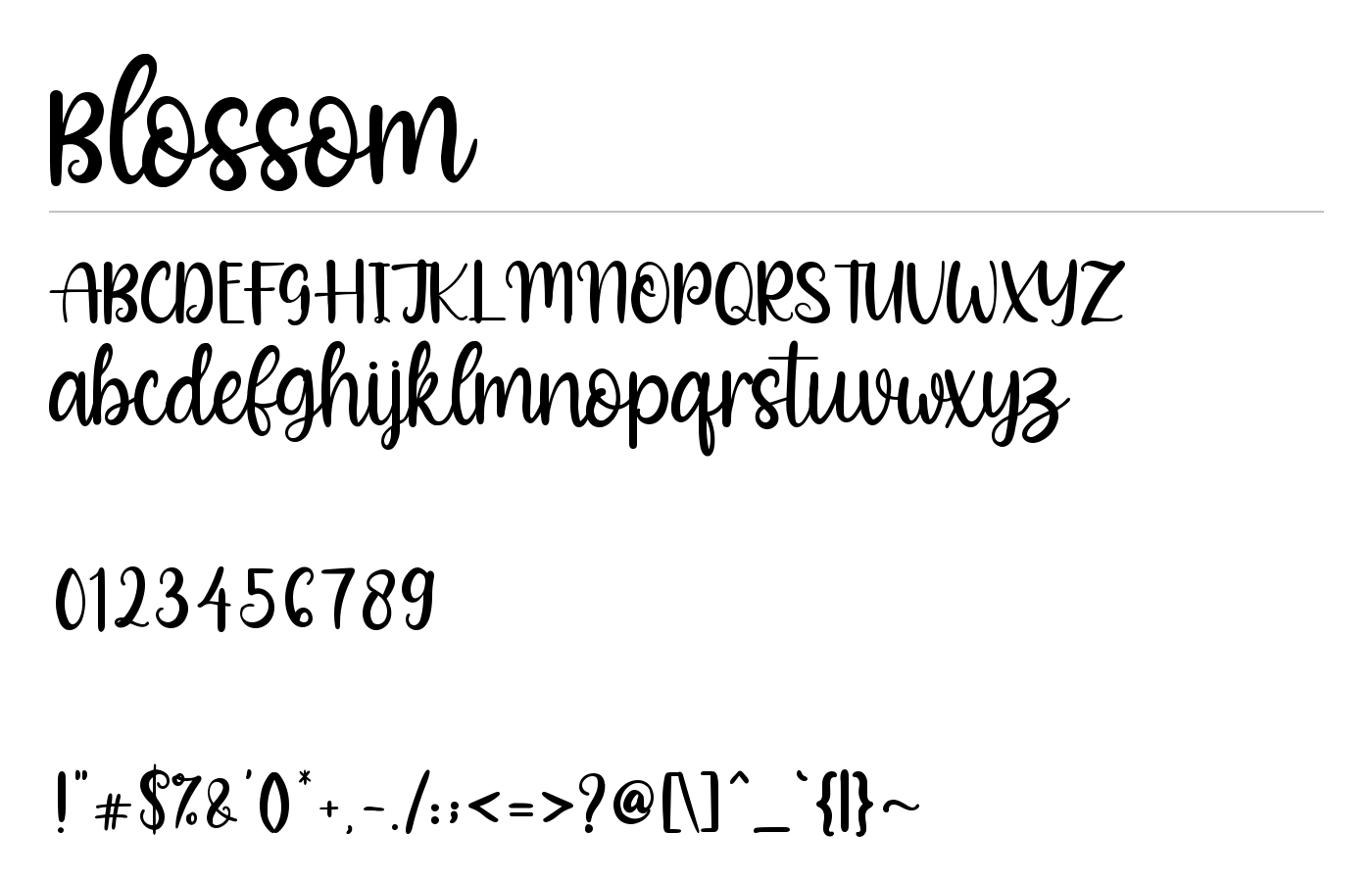 Blossom Font preview