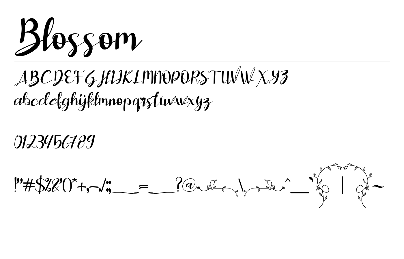 Blossom Font preview