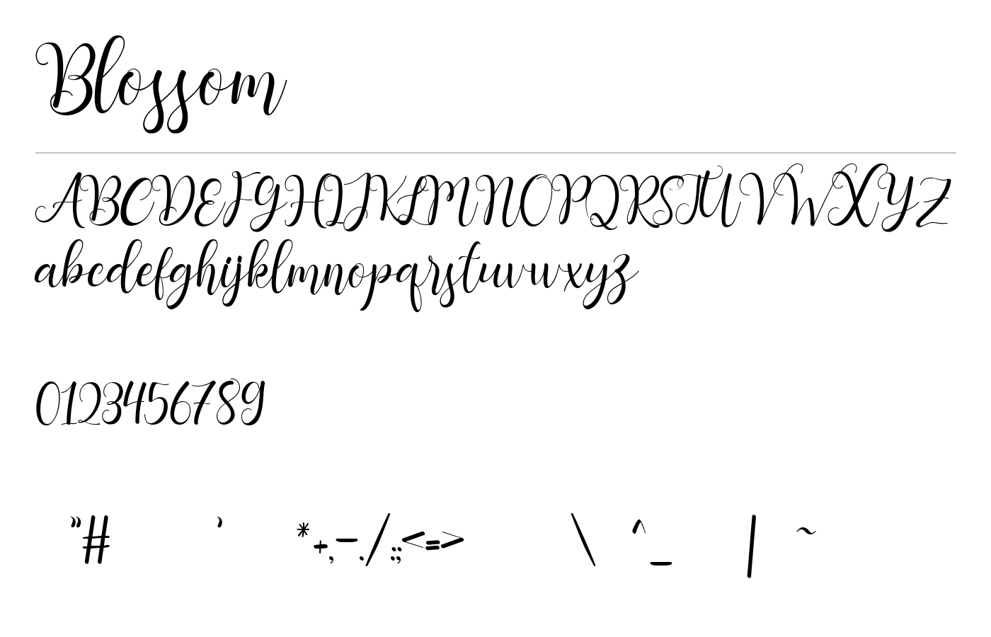 Blossom Font preview
