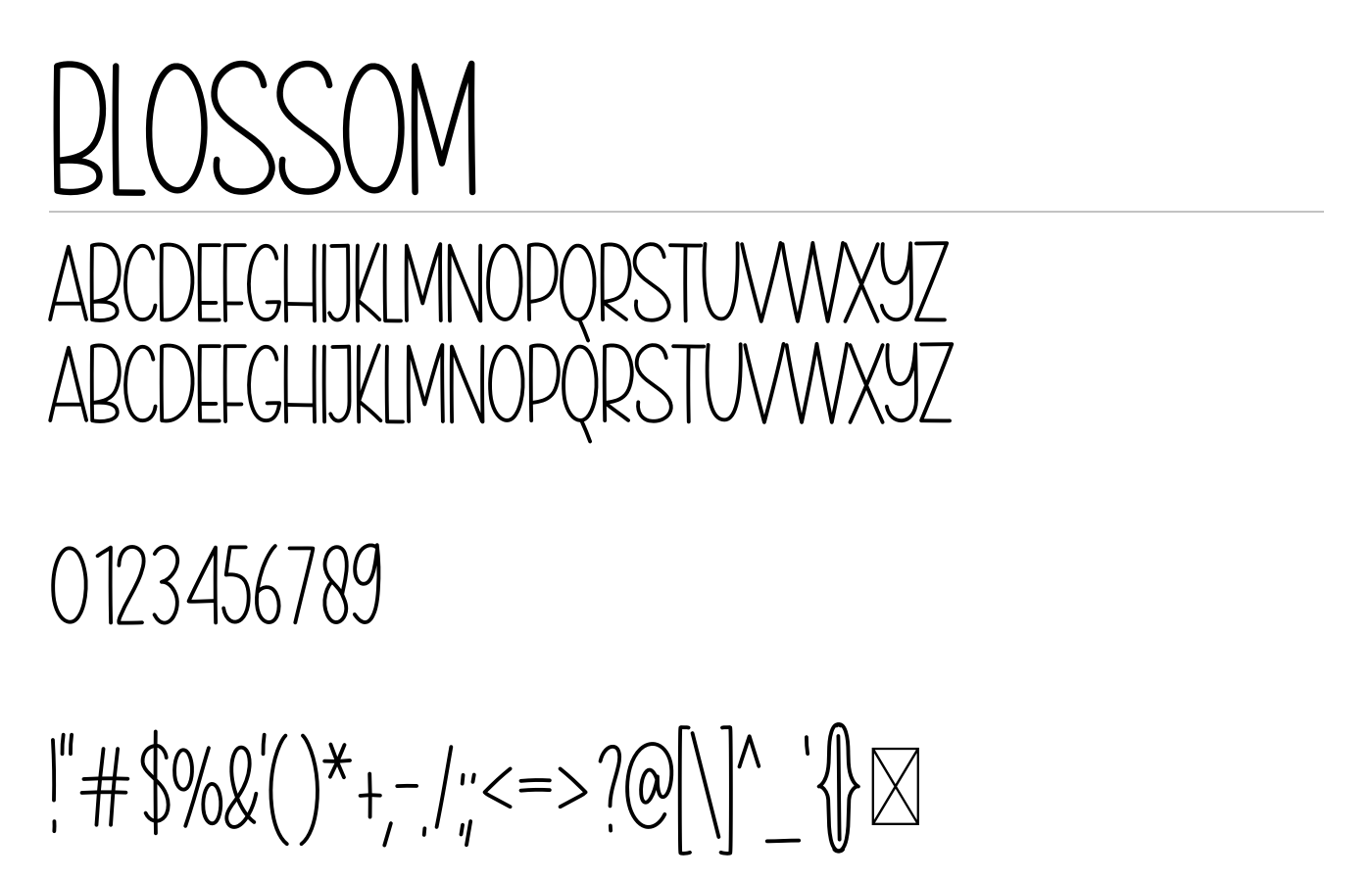 Blossom Font preview