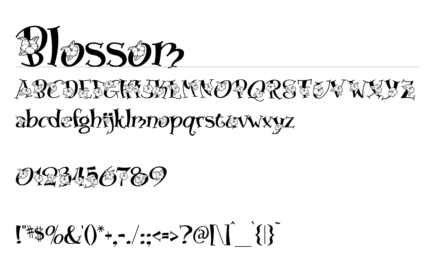 Blossom Font preview