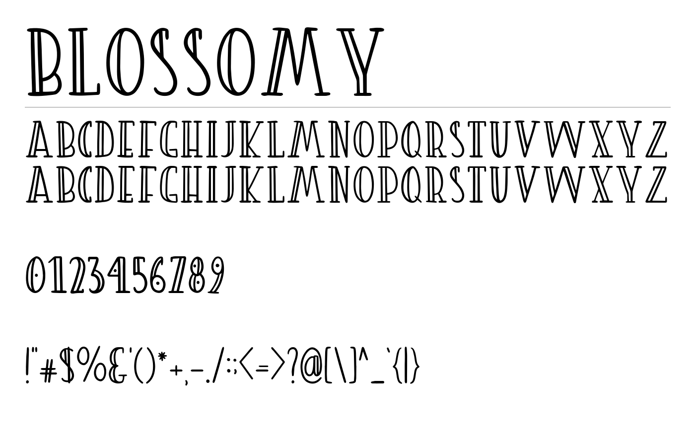 Blossomy Font preview