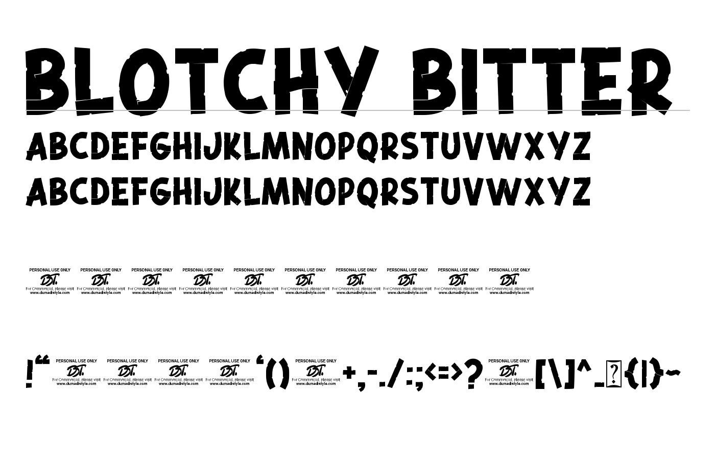 Blotchy Bitter Font preview