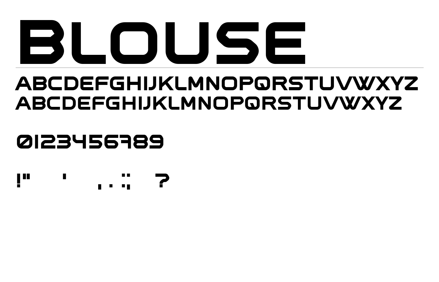 Blouse Font preview