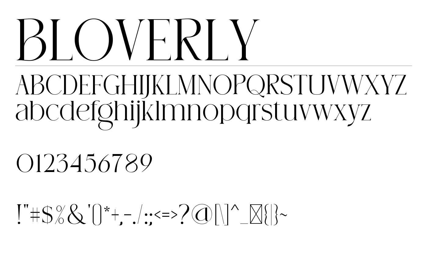 BLOVERLY Font preview