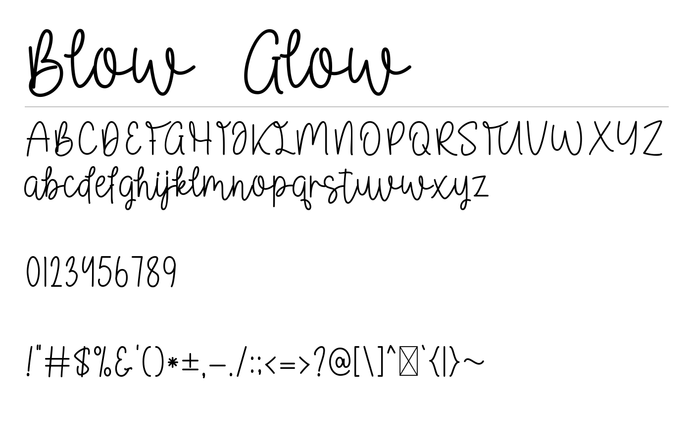 Blow Glow Font preview