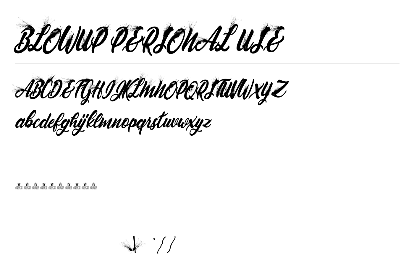 BLOWUP PERSONAL USE Font preview