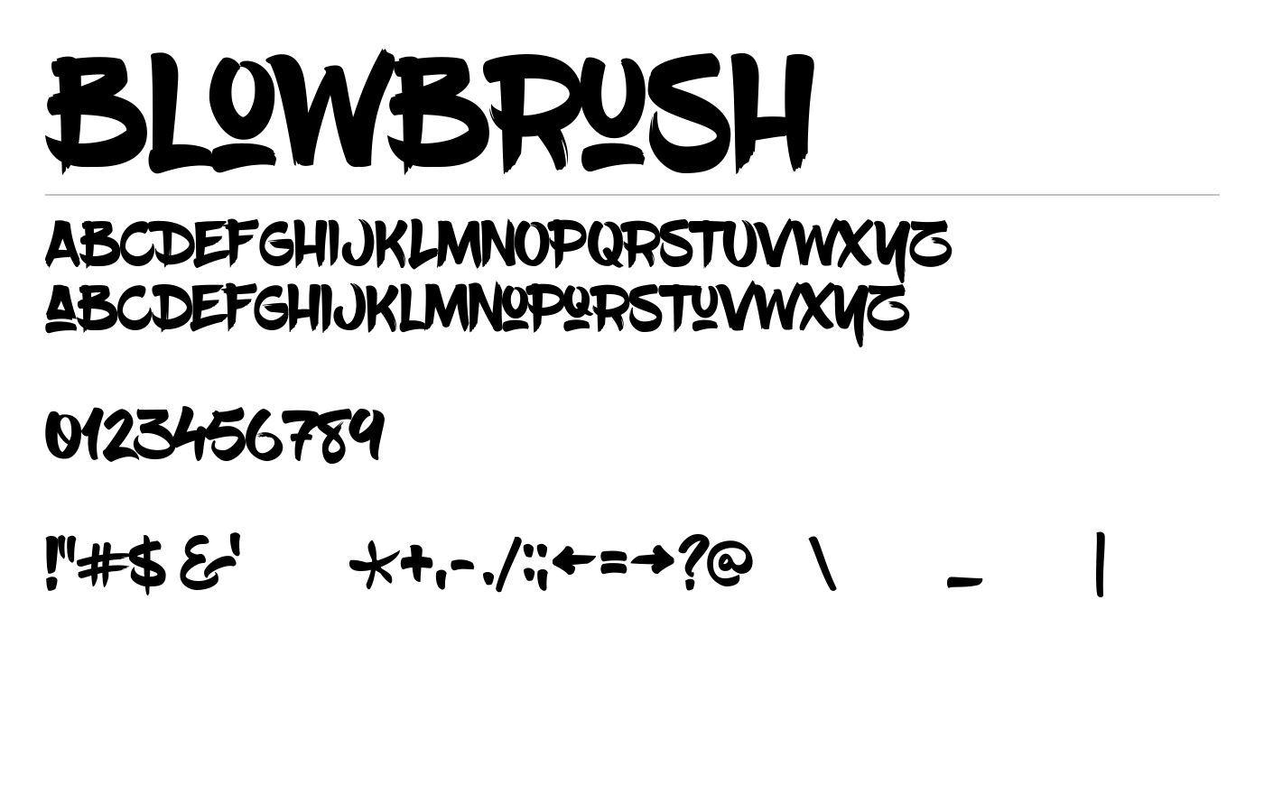 BlowBrush Font preview